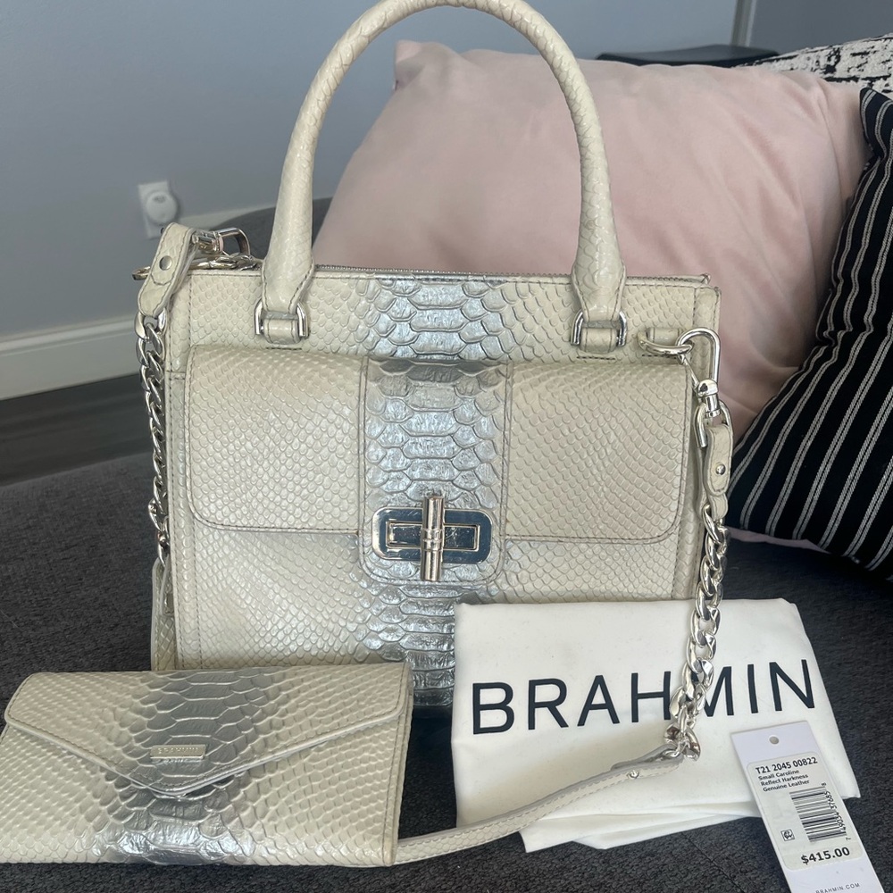 Brahmin small caroline reflect harkness purse and wallet combo